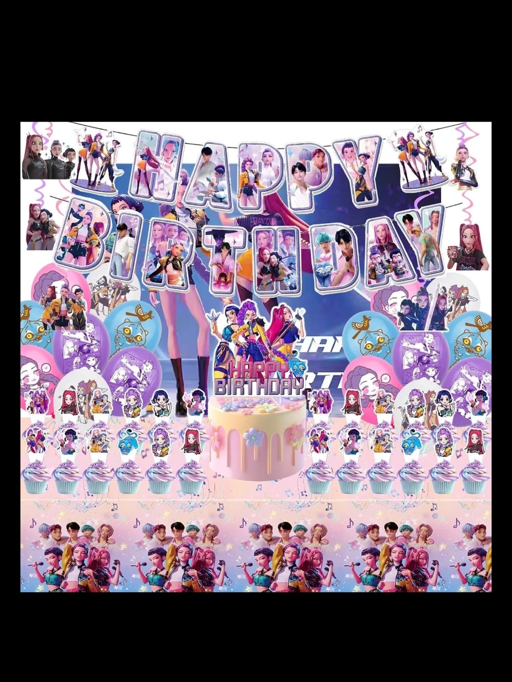 50 Pcs Demon Hunters Birthday Decorations huge LOT Party Supplies Kit K POP NEW